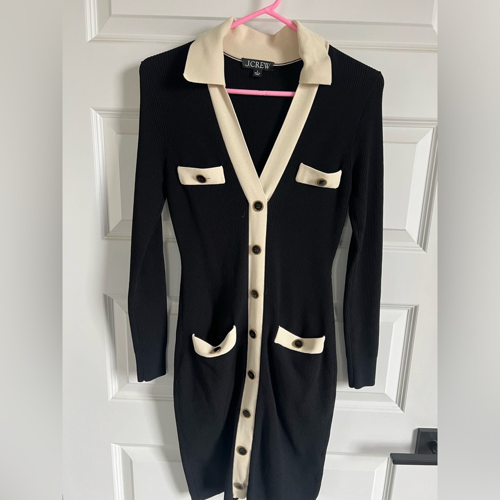 JCREW Contrast Trim Sweater Dress - Size Small
